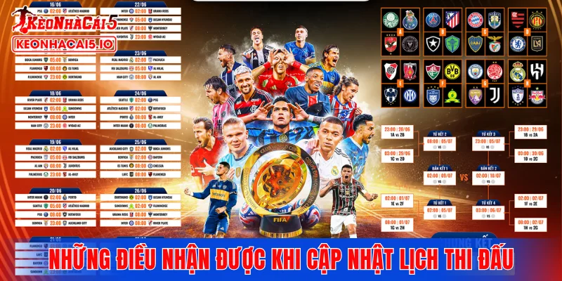 Những điều người xem nhận được khi cập nhật lịch thi đấu